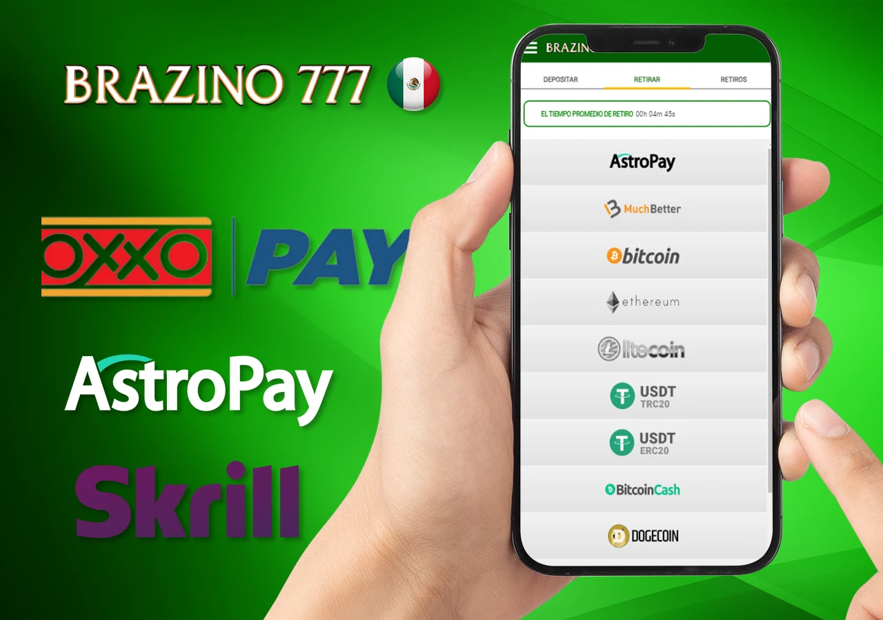 Sistemas de pago disponibles en Brazino777