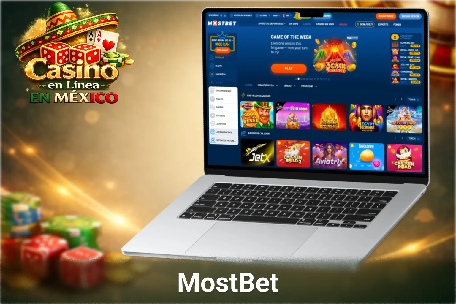 MostBet casino online en México con tragamonedas populares, jackpots, casino en vivo y bonos especiales